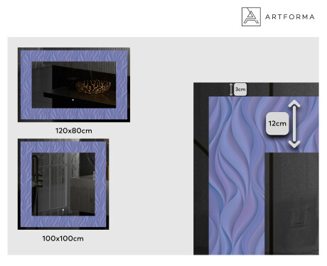 Podsvícené dekorativní zrcadlo - Colorful Ruffles #2