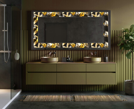 Podsvícené dekorativní zrcadlo - Floral Symmetries #4