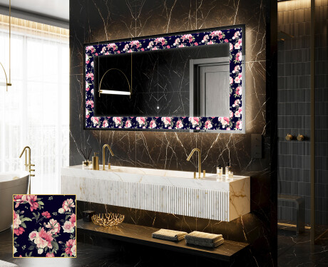 Podsvícené dekorativní zrcadlo - Floral Layouts