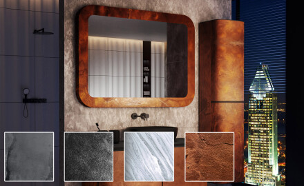 Zaoblené zrcadlo v kamenném rámu L293