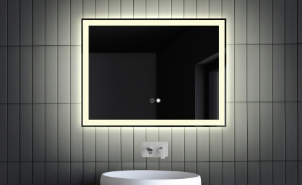 Koupelnové zrcadlo s LED podsvícením L01 dotykový vypínač osvětlení, topná rohož