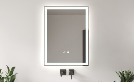 Koupelnové zrcadlo s LED podsvícením L01 dotykový vypínač osvětlení, dualcolor, topná rohož