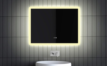 Koupelnové zrcadlo s LED podsvícením L59 dotykový vypínač osvětlení, dualcolor, topná rohož
