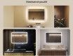 Koupelnové zrcadlo s LED podsvícením 100x70cm s Dual color, Vypínač dotykový, Topná rohož, Bluetooth reproduktor - L141 #2