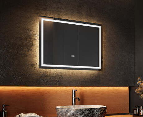 Koupelnové zrcadlo 70x50cm s LED podsvícením s Dual color, Vypínač dotykový, Topná rohož - L49 #2