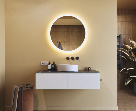 kulaté zrcadlo do koupelny s osvětlením LED 80cm s Dual color, Vypínač dotykový #8