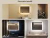 Obdélníkové koupelnové zrcadlo s osvětlením LED 80x60cm s Dual color, Vypínač dotykový #2