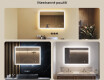 Obdélníkové zrcadlo do koupelny s LED osvětlením 100x70cm s Dual color, Vypínač dotykový #2