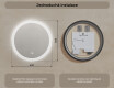 kulaté zrcadlo do koupelny s osvětlením LED 60cm s Dual color, Vypínač dotykový, Topná rohož #8