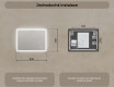 Obdélníkové koupelnové zrcadlo s osvětlením LED 80x60cm s Dual color, Vypínač dotykový, Topná rohož #8