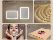 Obdélníkové koupelnové zrcadlo s osvětlením LED 100x70cm s Dual color, Vypínač dotykový, Topná rohož #6