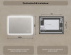 Obdélníkové koupelnové zrcadlo s osvětlením LED 100x70cm s Dual color, Vypínač dotykový, Topná rohož #8