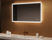 Obdélníkové zrcadlo do koupelny s LED osvětlením 120x70cm s Dual color, Vypínač dotykový, Topná rohož