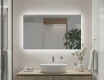Obdélníkové koupelnové zrcadlo s LED podsvícením 80x60/60x80 cm, duální barva, dotykový spínač, vyhřívací podložka