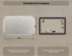 Obdélníkové koupelnové zrcadlo s LED podsvícením 80x60/60x80 cm, duální barva, dotykový spínač, vyhřívací podložka #7