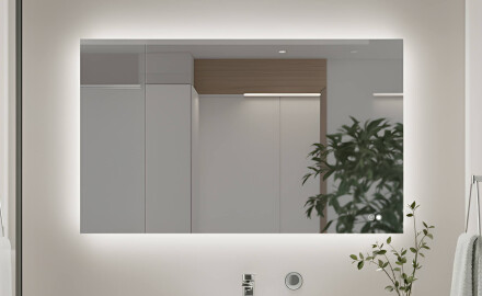 Obdélníkové koupelnové zrcadlo s LED podsvícením 80x60/60x80 cm, duální barva, dotykový spínač, vyhřívací podložka