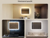 Zaoblené koupelnové zrcadlo s LED osvětlením, 80×60 cm, dvojbarevné, dotykový spínač, topná podložka #2
