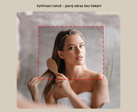 Zaoblené koupelnové zrcadlo s LED osvětlením, 100×70 cm, dvojbarevné, dotykový spínač, topná podložka #5