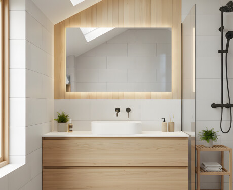 Podsvícené koupelnové zrcadlo 60x80/80x60 cm s neutrální barvou světla 4500K