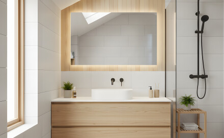 Podsvícené koupelnové zrcadlo 60x80/80x60 cm s neutrální barvou světla 4500K