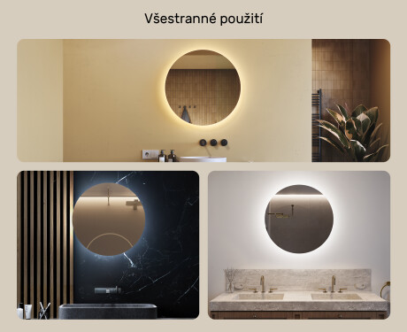 Kulaté podsvícené koupelnové zrcadlo 60 cm s neutrální barvou světla 4500K #2