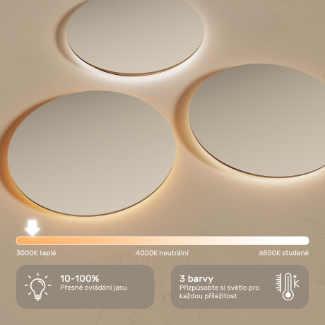 Kulaté LED podsvícené zrcadlo - 60/80 cm ve stříbrném hliníkovém rámu #5