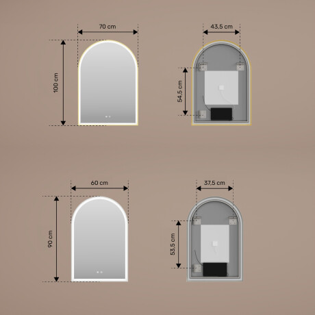 Nepravidelné LED podsvícené zrcadlo – 60x90/70x100 cm ve stříbrném hliníkovém rámu #3