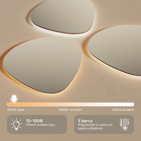 Nepravidelné LED podsvícené zrcadlo – 60x90/70x100 cm ve stříbrném hliníkovém rámu #5