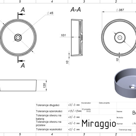 Umyvadlo BERGAMO MIRASOFT #1