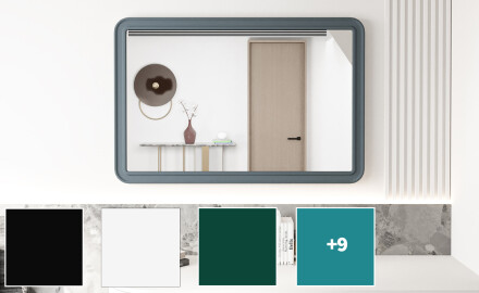 Zaoblené zrcadlo v MDF rámu L299