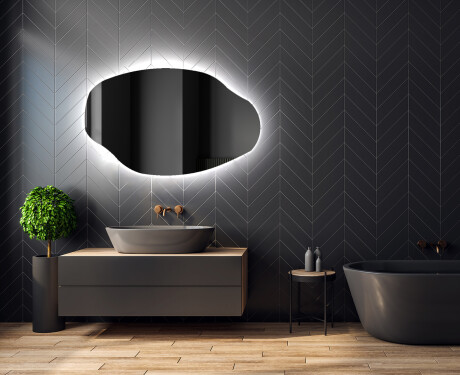 LED zrcadlo do koupelny s nepravidelným tvarem O221 #2