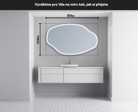 LED zrcadlo do koupelny s nepravidelným tvarem O222 #3