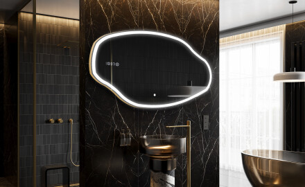 LED zrcadlo do koupelny s nepravidelným tvarem O222