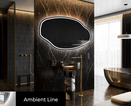 LED zrcadlo do koupelny s nepravidelným tvarem O223