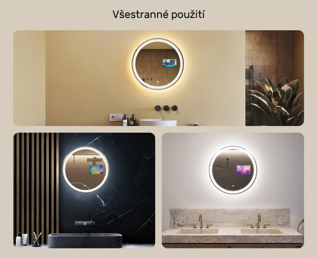 Kulaté zrcadlo s LED osvětlením L76 90cm - SmartScreen, DualColor #2