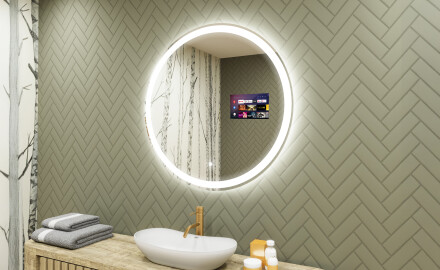 Kulaté zrcadlo s LED osvětlením L76 90cm - SmartScreen, DualColor