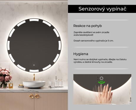 Kulaté zrcadlo s LED osvětlením L117 #6