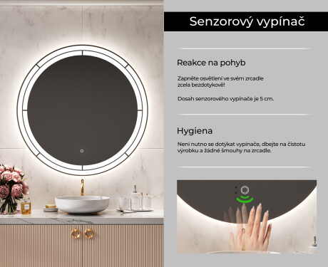 Kulaté zrcadlo s LED osvětlením L122 #6