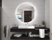 Koupelnové kulaté  zrcadlo na zeď s LED osvětlením s bateriovým L82 #5
