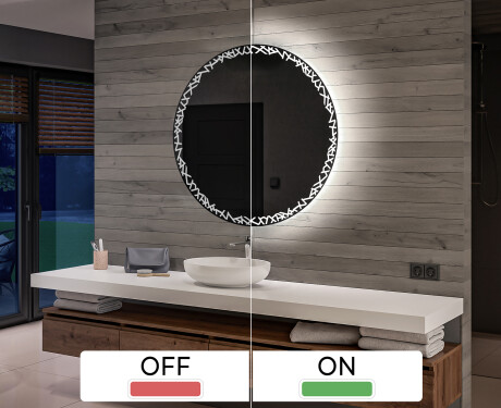 Kulaté koupelnové zrcadlo s osvětlením LED s bateriovým L115 #3