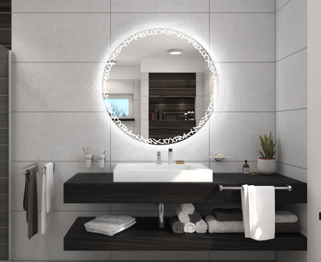 Kulaté koupelnové zrcadlo s osvětlením LED s bateriovým L115 #5