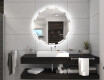 Koupelnové kulaté  zrcadlo na zeď s LED osvětlením s bateriovým L117 #5