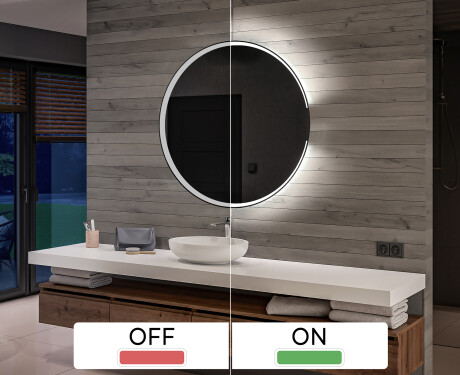 Kulaté koupelnové zrcadlo s osvětlením LED s bateriovým L123 #3