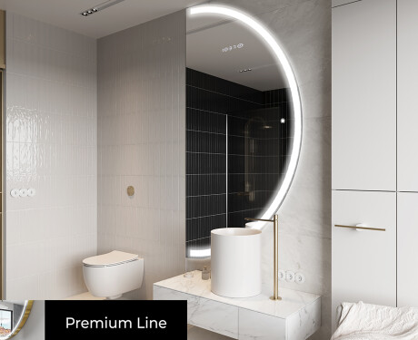 Moderní LED Půlkruhové Zrcadlo - Stylové Osvětlení pro Koupelnu A222 #4