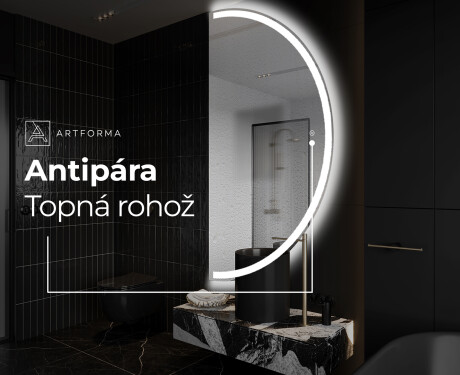 Moderní LED Půlkruhové Zrcadlo - Stylové Osvětlení pro Koupelnu A222 #8