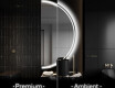Moderní LED Půlkruhové Zrcadlo - Stylové Osvětlení pro Koupelnu A223