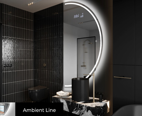 Moderní LED Půlkruhové Zrcadlo - Stylové Osvětlení pro Koupelnu A223 #3