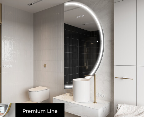 Moderní LED Půlkruhové Zrcadlo - Stylové Osvětlení pro Koupelnu A223 #4