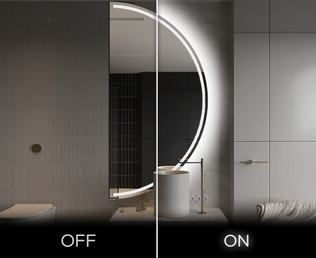Moderní LED Půlkruhové Zrcadlo - Stylové Osvětlení pro Koupelnu A223 #3