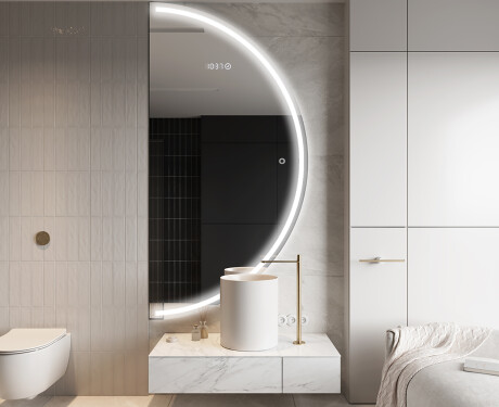 Moderní LED Půlkruhové Zrcadlo - Stylové Osvětlení pro Koupelnu A223 #9